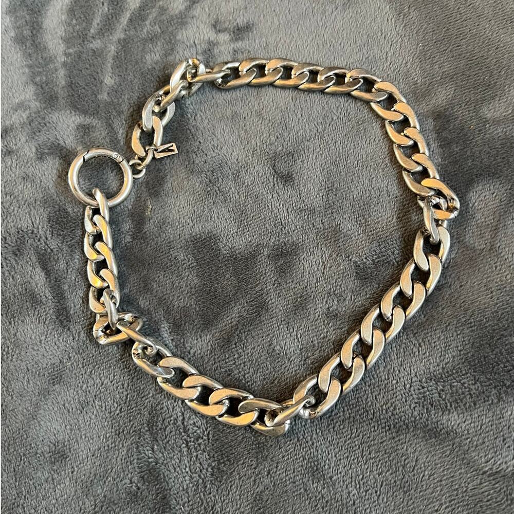 Vitaly Curb Chain Choker Necklace Silver Tone 18"